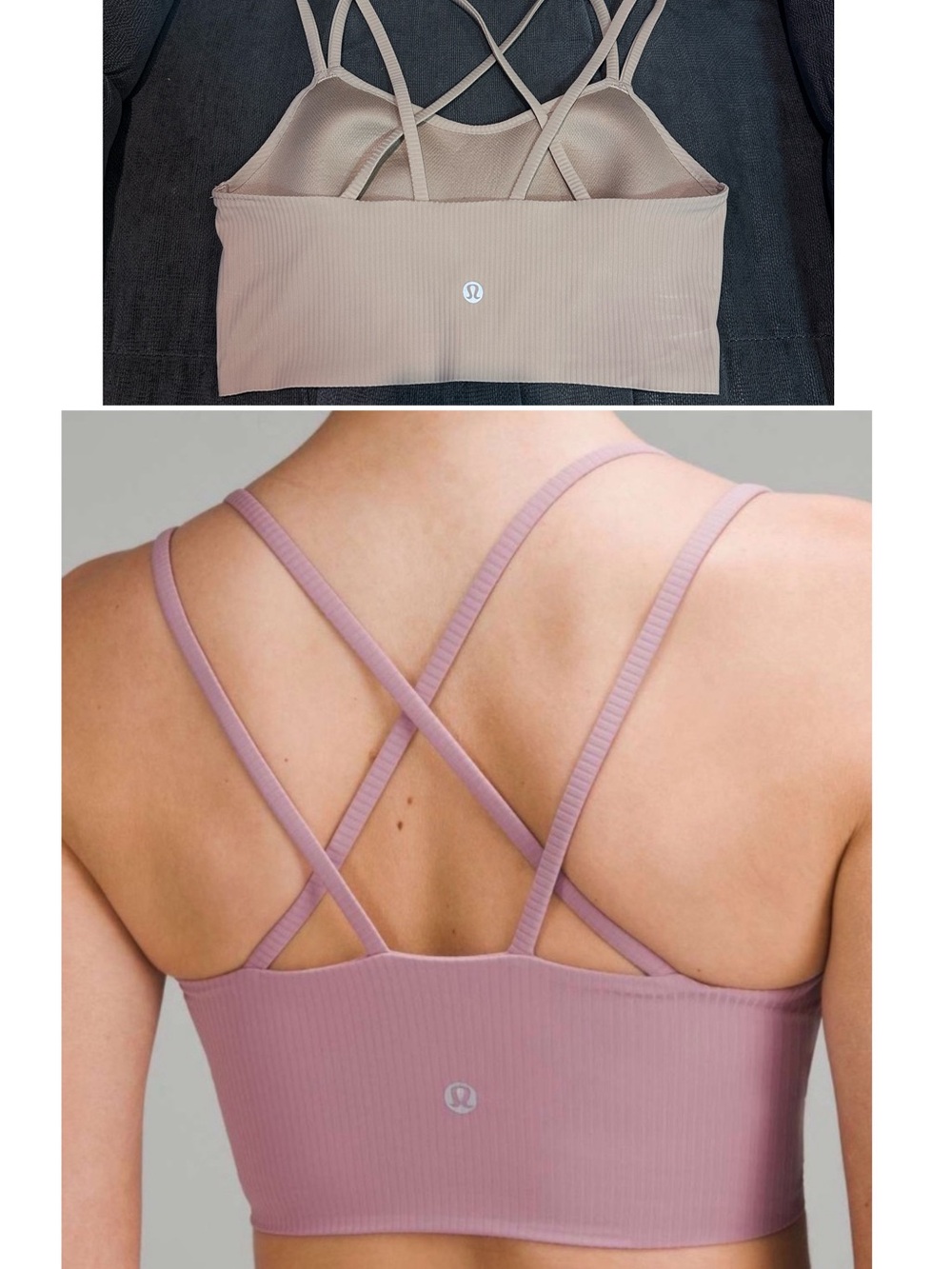 Lululemon Like a Cloud Longline Bra B/C Ribbed Ash Rose Size 4